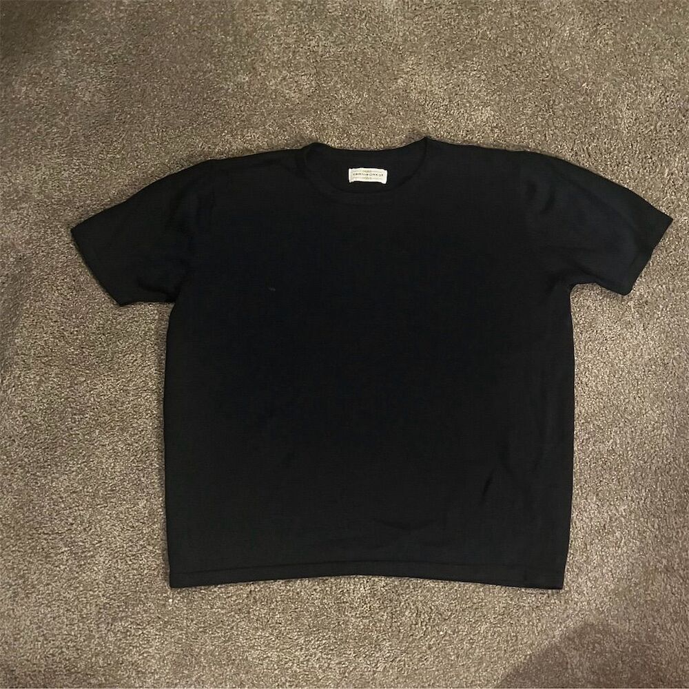 Vintage Yarnworks Women's Black Graphic Print T-Shirt Size M